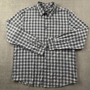 Fox Racing Shirt Adult Extra Large Check Button Up Long Sleeve Casual Men's